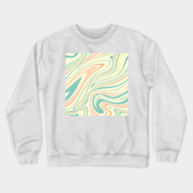 Groovy Swirling Liquid Pattern - Pastel Combo Crewneck Sweatshirt by Charredsky